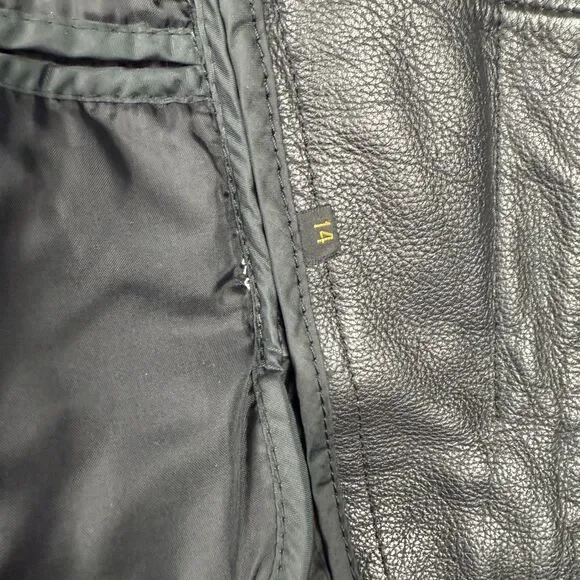 Vintage Bermans Street Legal Black Leather Fringe Motorcycle Jacket Women’s 14 - Picture 9 of 14